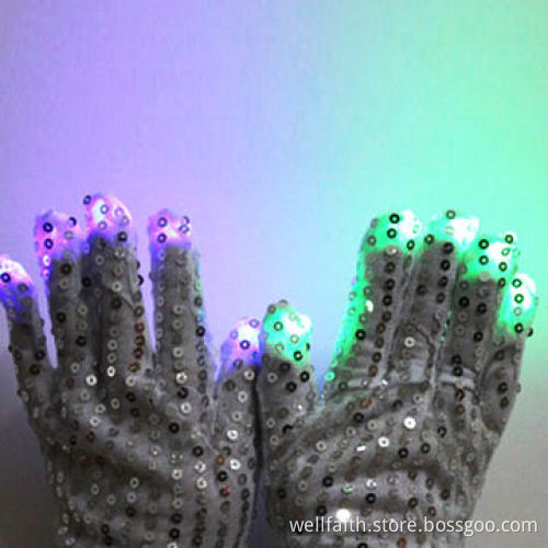 Flashing Gloves Glow 7 Mode LED Rave Light Finger Lighting MittNew